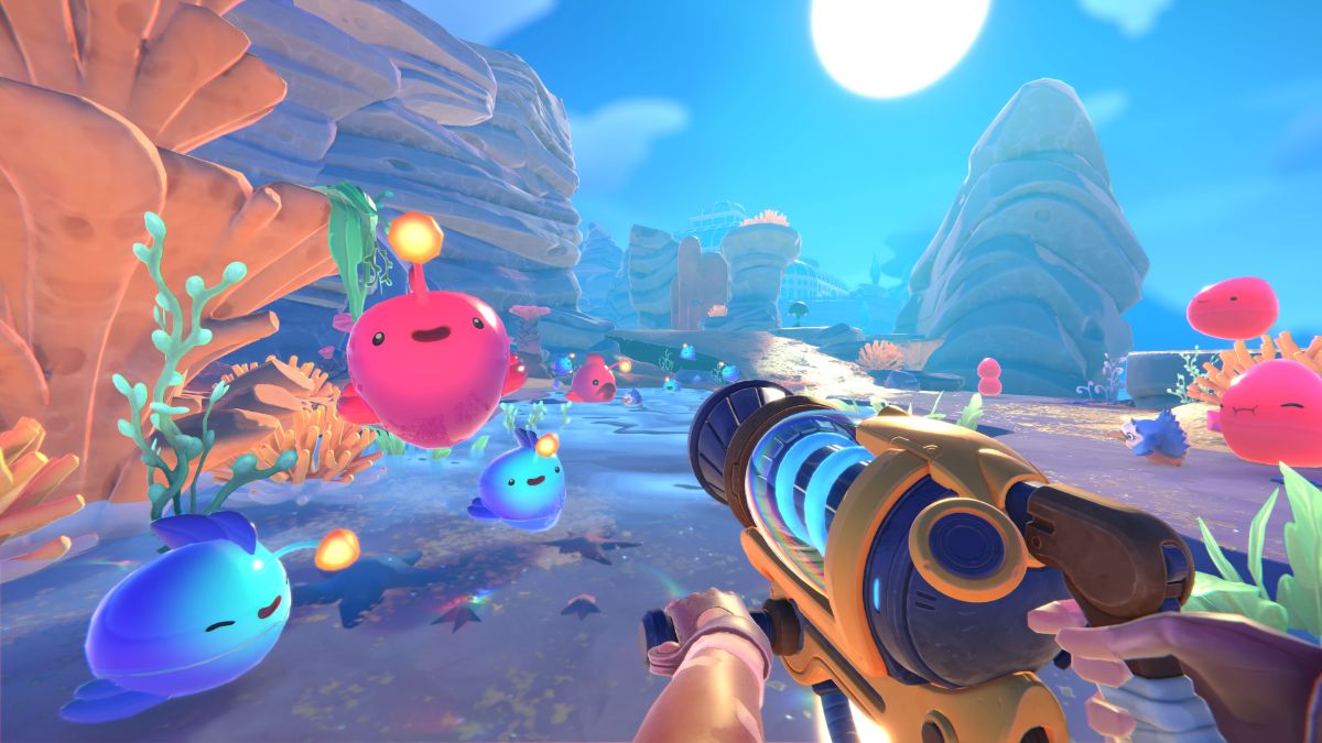 A Slime Rancher 2-ben a fő eszközöd a Vacpack (vákuumfegyver), ami képes felszívni és kilőni különféle tárgyakat és lényeket. A Slime Rancher 2-ben a fő eszközöd a Vacpack (vákuumfegyver), ami képes felszívni és kilőni különféle tárgyakat és lényeket.