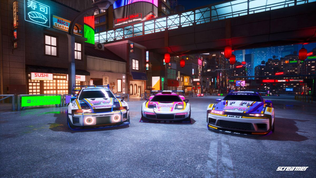 Neonfények, sportkocsik